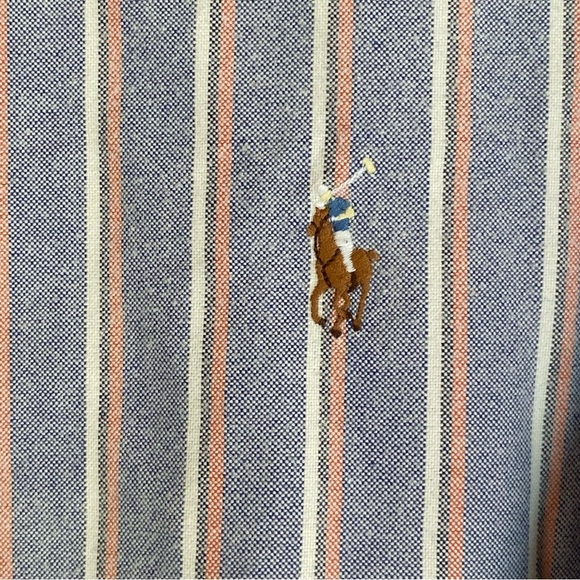Ralph Lauren blue label Oxford Button Down Shirt XL Striped Preppy Old Money - Picture 2 of 7